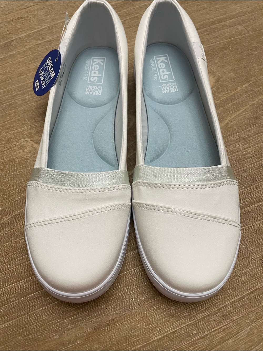 Keds Carmel Twill White Slip-On Sneakers